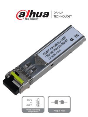 DAHUA GSFP1310R20SMF- MODULO FIBRA OPTICA SFP MONOMODO/ TRASMISION BIDIRECCIONAL/ CONECTOR LC/ HASTA 20KM/TX 1550nm,RX 1310nm