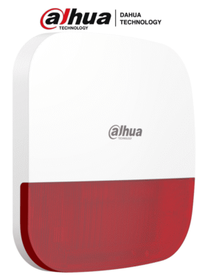 DAHUA DHI-ARA13-W2 - Sirena Inalámbrica para Exterior con Estrobo Rojo/ 110dB / Múltiples sonidos de Alarma/ IP65/ Alarma de Batería Baja/