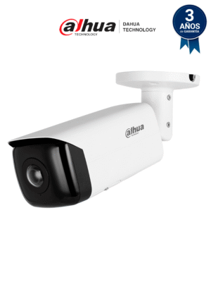 DAHUA IPC-HFW3441T-AS-P Cámara IP bullet panorámica 4 MP, lente 2.1 mm, ángulo 180°, IR 20 m, IA WizSense, detección de movimiento inteligente, protección perimetral, Starlight, PoE, WDR, H.265+, IP67, micrófono, E/S alarma.