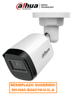 DAHUA HAC-B2A21N-U-0360B - Cámara Bullet de 2 Megapixeles/ 1080p / Lente de 3.6mm/ 80 Grados de Apertura/ Visión Nocturna de 30 mts/ Metálica/ IP67/ Soporta CVI/TVI/AHD/CVBS/ menú OSD para Configuración