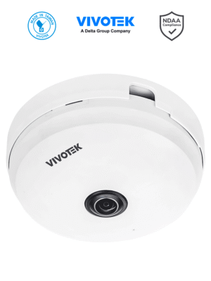 VIVOTEK FE9180-H-v2 - Cámara IP fisheye interior 5 Megapixeles, Visión hemisférica 360º, Smart Stream III, WDR Pro, 3DNR, Micrófono integrado, SNV, Ciberseguridad Trend Micro, Ranura de tarjetas MicroSD, ONVIF, NDAA