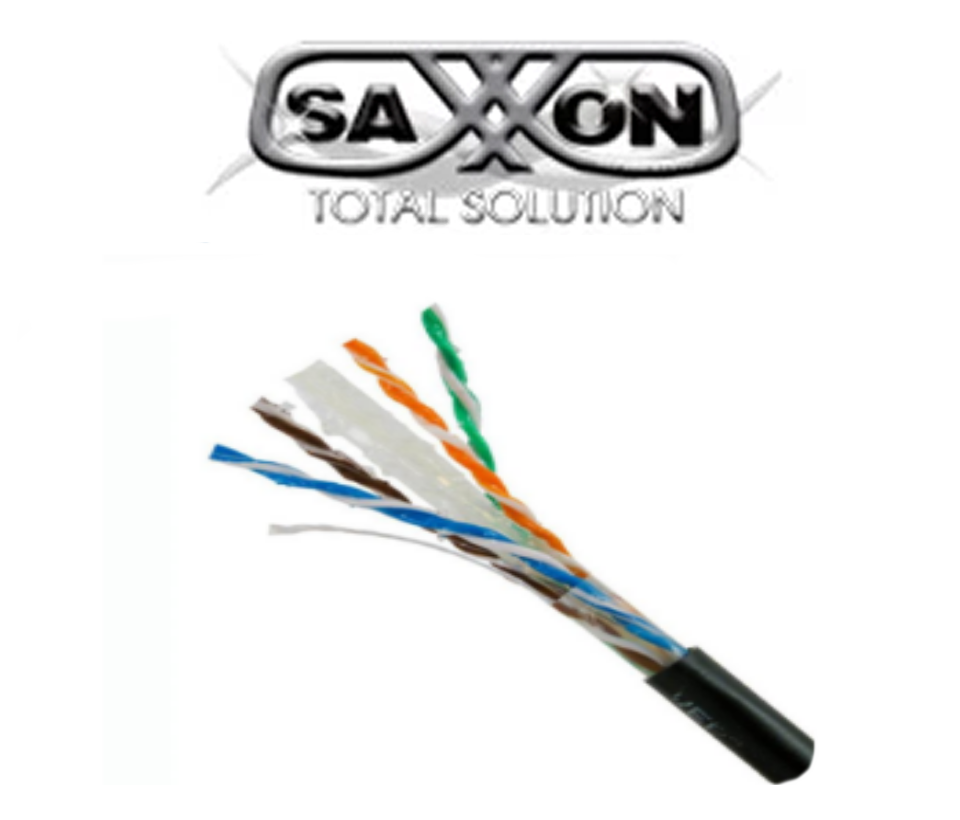 SAXXON OUTPCAT6GCOPEXT- Bobina de Cable UTP Cat6 100% Cobre con Gel/ 305 Metros/ Uso Exterior/ Color Negro/ Cumple con Estandares: ISO/ IEC 11801 Ed2; EIA/ TIA568/ Ideal para Cableado de Redes y Video/ - Image 2