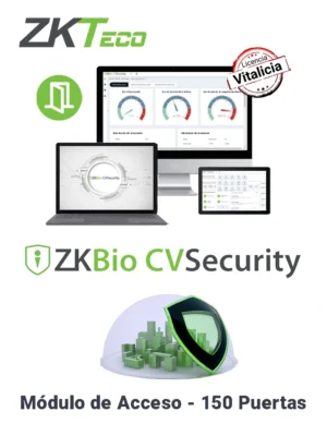 ZKTECO ZKBIOCVACP150 - Licencia Vitalicia para 150 Puertas en Control de Acceso BioCVSecurity / Hasta 30 000 Usuarios / 2,000 Departamentos