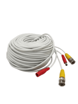 TCE LMG-BNC20W - Cable Armado para Video y Energía 20m, BNC Macho y Alimentación DC, Color Blanco, Ideal para Instalaciones de CCTV