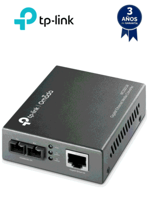 TP-LINK MC200CM - Convertidor de Fibra Óptica Multimodo con 1 puerto RJ45 10/100/1000 Mbps y puerto de fibra óptica SC 1000 Mbps. Alcance de hasta 550 metros. Plug and play.