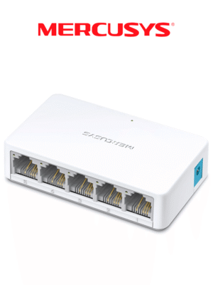 MERCUSYS MS105 - Switch no administrable para escritorio con 5 puertos 10/100 Mbps, diseño compacto y función Plug and Play.