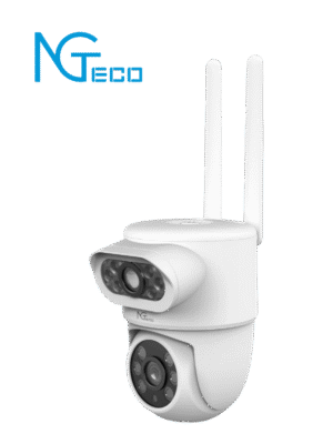 NGTECO NGSH01C8AN- Cámara PTZ WiFi , 4MP , Lente Dual , Monitoreo 2 Áreas , Detección Humana , Audio 2 Vías ,Paneo y Tildeo ,Almacenamiento Local y en la Nube