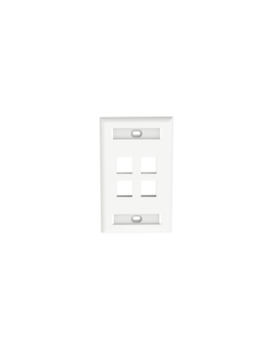 PANDUIT NK4FWHY - Faceplate de pared / 4 puertos / Color Blanco /La placa frontal NetKey™ es compatible con un módulo Keystone