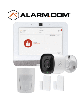 QOLSYS IQ4 Video Premium - Paquete que contiene Sistema de Alarma IQ 4 POWER G ONLY , con pantalla táctil de 7", Power G 915 Mhz 1 sensor PIR inalámbrico PGP9914, 2 sensores magnéticos inalámbricos PG9303 y Cámara exterior alarm.com ADCV724