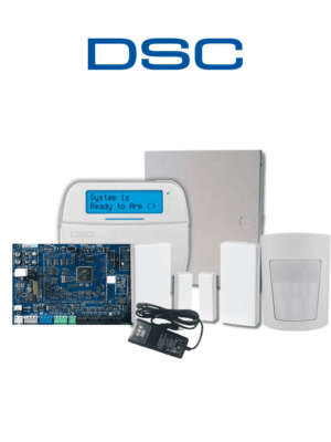 DSC PRO-RF-IP - Paquete Pro 32 zonas con comunicador IP integrado/ Panel HS3032/ Teclado con transceptor HS2LCDRFPRO / Fuente HS65WPSNA / Sensor Movimiento PGP9914 / 2 Sensores Magnéticos PG9303 y Gabinete