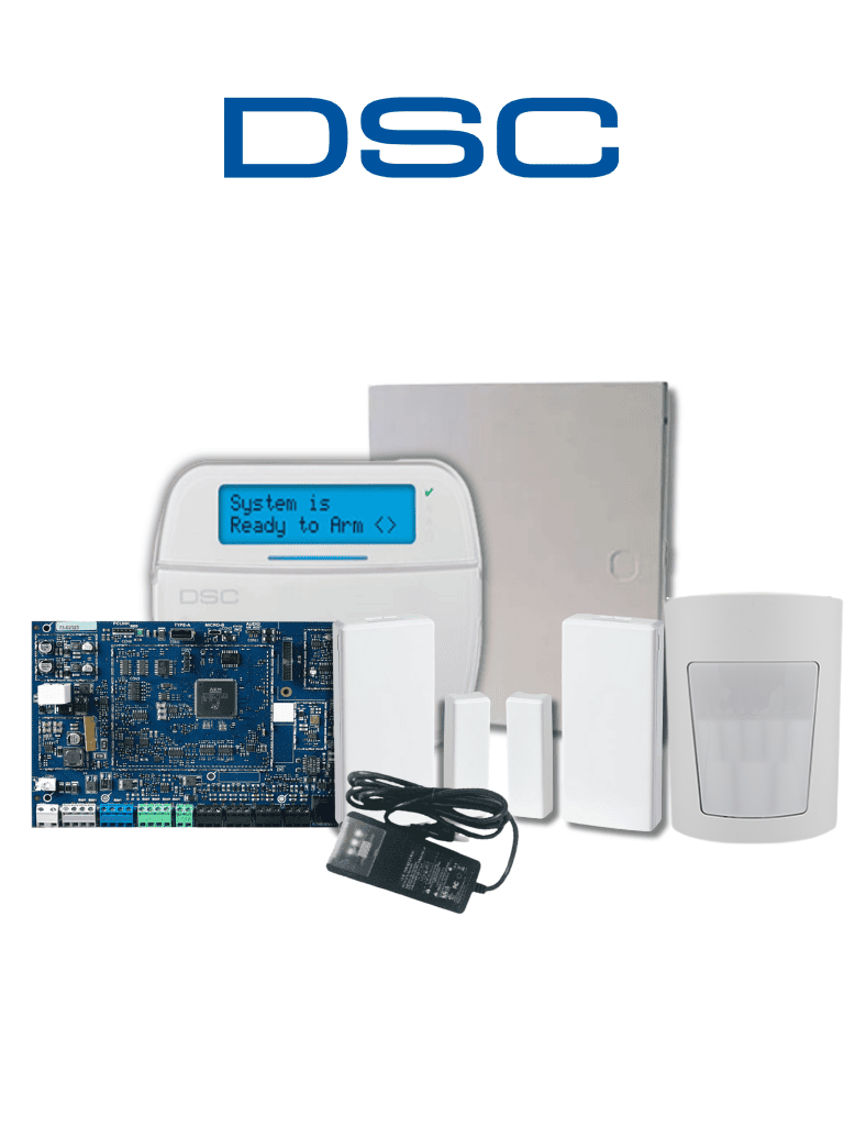 DSC PRO-RF-IP - Paquete Pro 32 zonas con comunicador IP integrado/ Panel HS3032/ Teclado con transceptor HS2LCDRFPRO / Fuente HS65WPSNA / Sensor Movimiento PGP9914 / 2 Sensores Magnéticos PG9303 y Gabinete