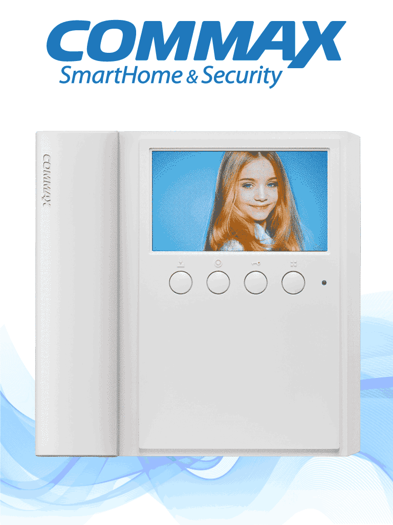 COMMAX CMV43A - Monitor de 4.3 pulgadas con auricular, conexión a 4 hilos con frentes de calle residencial DRC40K y departamental CMP4BCT para solución departamental