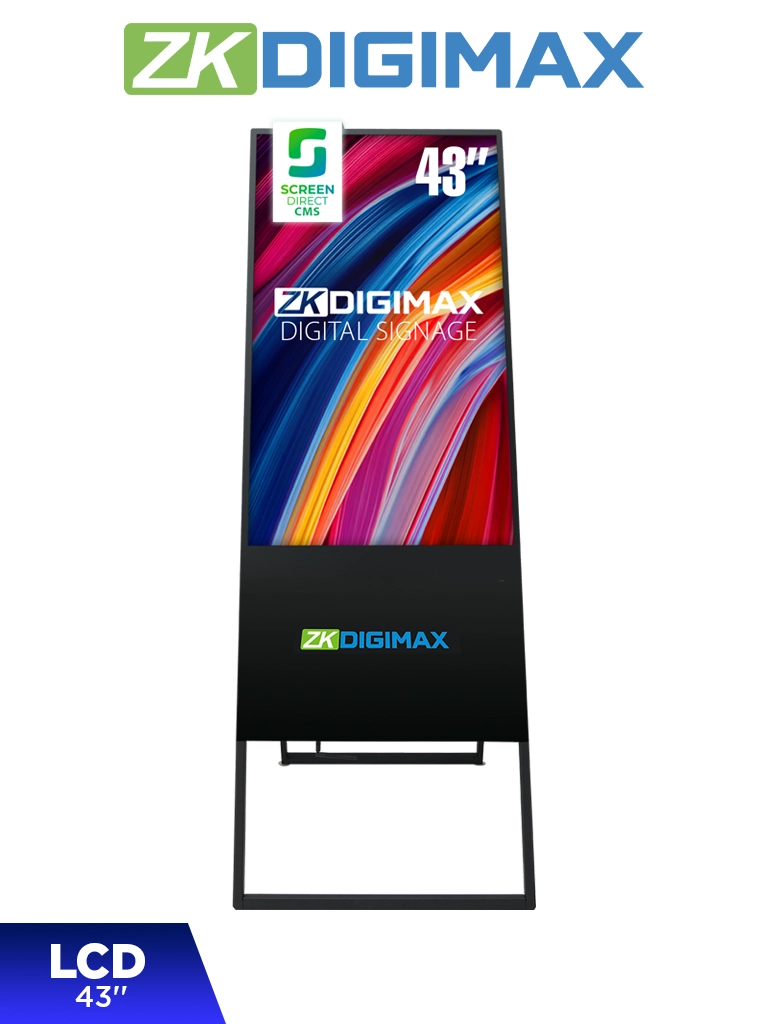 ZKDIGIMAX DG03A2F43 – Pantalla LCD de 43" tipo Banner Vertical, Full HD, Android 11, Brillo 350 nits, Vida útil +30,000 h, Ideal para Publicidad Digital en Retail y Servicios