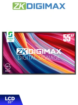 ZKDIGIMAX DG03A1W55 - Pantalla LCD Profesional 55, resolución 4K UHD, Android 11, 500 nits, Reproducción Inalámbrica, Uso 24/7 y Conexión WiFi y/o Ethernet.