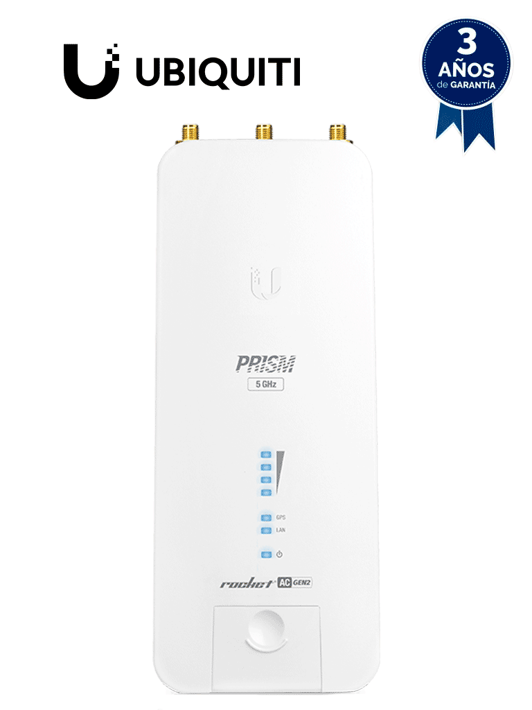 UBIQUITI ROCKET RP-5AC-GEN2 - Radio conectorizado Airmax AC Prism Gen2 de 5GHz para exterior, con tecnología MIMO, 27 dBm y rendimiento hasta 500 Mbps.