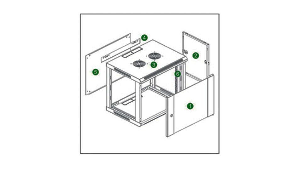 SAXXON SA661201 - Gabinete de pared de 12 UR, fijo, capacidad de carga de 60 Kg. Dimensiones: 60x60x63.5 cm. - Image 2