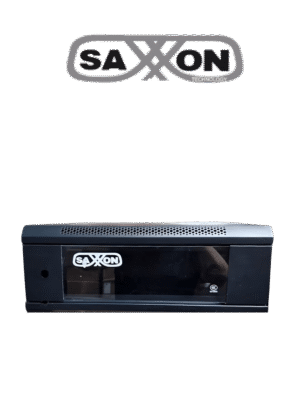 SAXXON SXR4U5404A - Gabinete de Pared Negro / 4 UR / Puerta de Vidrio Templado / Alto 28 cm / Ancho 53 cm / Profundidad 40 cm / Ideal para Grabadores de CCTV