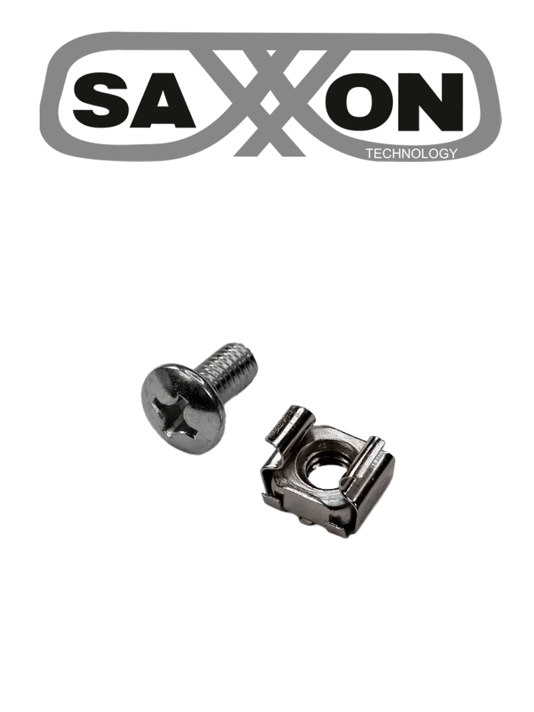 SAXXON SXSCW001- Tornillos de acero inoxidable para Rack / Acero Inoxidable / 12-24 / Bolsa de 50 pz