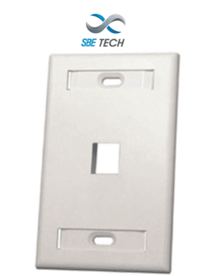 SBETECH SBE-2517-1P-WT - Placa de pared de 1 puerto color blanco