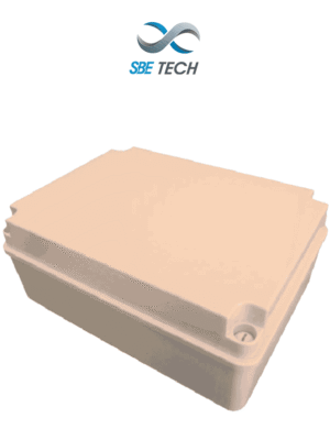 SBETECH SBE-OP403016 - Gabinete plástico con tapa opaca para uso exterior IP65, dimensiones 40 x 30 x 16 cm, material autoextinguible UL94V0, construido en ABS