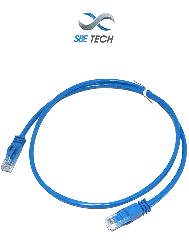 SBETECH SBE-PCC6U1.0M-BL - Patch cord Cat 6, color azul, de 1 metro, con bota inyectada