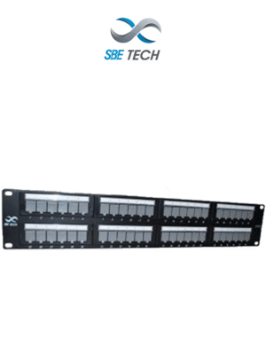 SBETECH PPC648P - Panel de parcheo categoría 6 con 48 puertos, cumple con los estándares ANSI/TIA 568-C.2 e ISO 11801 2a Edición, y es producto certificable