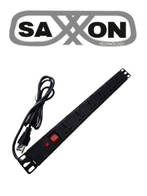 SAXXON SXPDU6U- Barra PDU con 6 Contactos Individuales , 15 Amp , 120V , 1UR , Protección contra rayos , Aleación de Aluminio