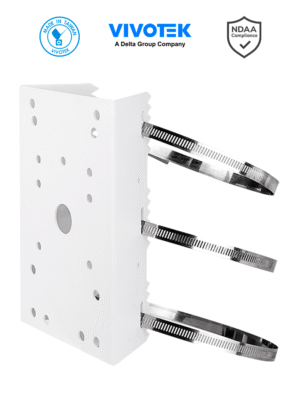 VIVOTEK AM-314 -Soporte para montaje en poste de cámaras y gabinetes para exterior, fabricado en acero y de color blanco