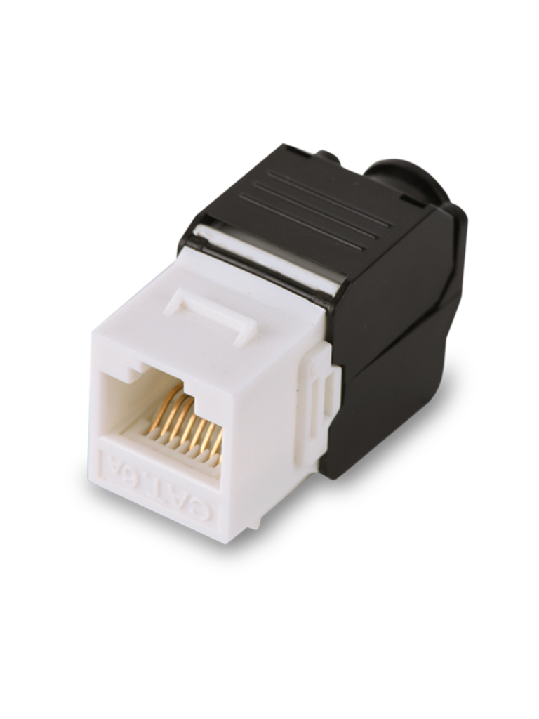 SAXXON M242C5 - Modulo jack keystone RJ45 / Armado sin herramienta / 8 Hilos / CAT 5E / Compatible con calibres AWG 22-26 / Color blanco