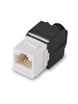 SAXXON M242C6A - Modulo jack keystone RJ45 / Armado sin herramienta / 8 Hilos / CAT 6A / Compatible con calibres AWG 22-26 / Color blanco