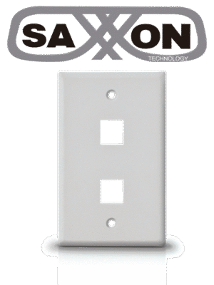 SAXXON A1752A - Placa de pared / Vertical / 2 Puertos tipo keystone / Color blanco