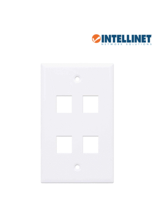 INTELLINET 163316 Tapa para caja Montaje al ras, 4 salidas, blanco
