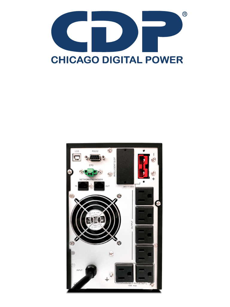 CDP UPO11-1 AX- UPS Online de 1000VA/ 1000W / 6 Terminales de salida / 2 son programables / Pantalla LCD / Entrada para banco de baterías / Respaldo 5min a carga completa - Image 3