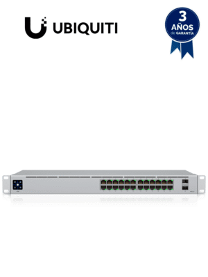 UBIQUITI USW-24 UniFi Switch Capa 2 de 24 puertos 10/100/1000 Mbps más 2 puertos 1G SFP, con pantalla informa