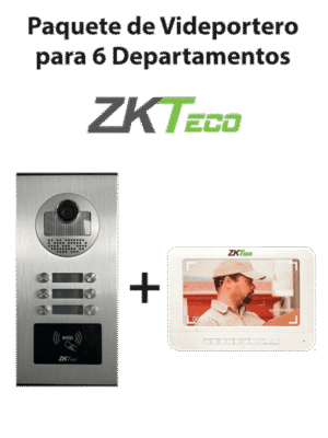 ZKTeco VE06A01PAQ7P- Paquete de Videoportero para 6 Departamentos VE06A01 con 1 Monitor VDPIB3 de 7 pulgadas