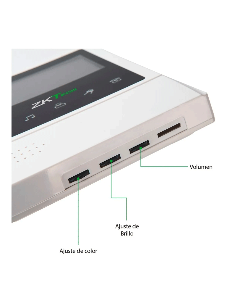 ZKTECO VDPIB4 - Monitor LCD de 4.3 pulgadas para Videoportero Analógico / Conexión mediante 4 Hilos / Resolución 480*272 píxeles / Imagen Nítida / Botón de No Molestar - Image 2