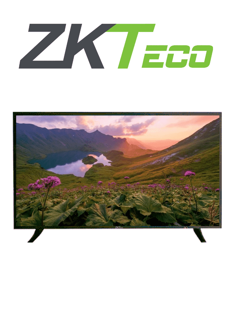 ZKTECO ZD50-4K-Monitor LED UHD de 50 Pulgadas / Resolución 3840 x 2160 / Ángulo de Visión Horizontal 170° / 2 Entradas de Video HDMI y 1 VGA / Tiempo de respuesta 5ms