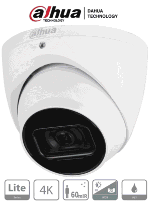 DAHUA DH-HAC-HDW1801TN - Camara Domo 4k/ 8 Megapixeles/ Lente de 2.8mm/ 106 Grados de Apertura/ IR de 60 Metros/ Metalica/ WDR Real de 120 dB/ IP67/ Soporta: CVI/CVBS/AHD/TVI/