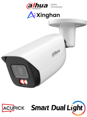 DAHUA IPC-HFW3849E-AS-IL -Cámara IP Bullet de 8 Megapíxeles con Iluminadores Dual/WizSense/Lente de 2.8 mm/ 107 Grados de Apertura/ H.265+/ Microfono Integrado/ 1 E&S de Alarma y Audio/ SMD 4.0/ WDR Real/ Quick Pick AI SSA/PoE/ IP67