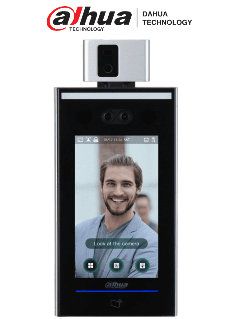 DAHUA ASI7213XT1- Control de acceso STANDALONE por Reconocimiento Facial con Detección de Temperatura/ 100,000 Rostros/ Para Interior/Pantalla 7"