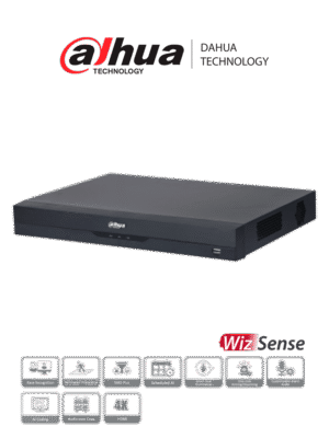 DAHUA XVR5216A-4KL-I3 - DVR de 16 Canales 4k/ WizSense/ H.265+/ 16 Canales + 16 IP/ Hasta 32 Ch IP/ 2 Ch de Reconocimiento Facial/ SDM Plus/ Protección Perimetral/ 2 SATA de hasta 10TB/ 16&3 E&S de Alarmas/ 4 Canales de Audio/ IoT/ POS/