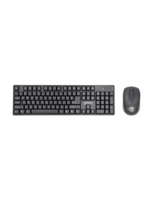 MANHATTAN 178990 - Kit de teclado y mouse óptico inalámbricos / Elegante ratón óptico de 800/1200/1600 ppp, teclado y receptor con modo de ahorro de energía