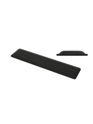 MANHATTAN 425520 - Reposamuñecas soporte ergonómico para el teclado / Superficie resistente al agua de 445 x 100 mm (17.5 x 4 pulg.), suave espuma de memory foam, base de goma antideslizante, negro