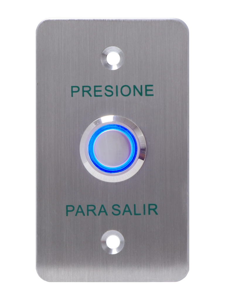 YLI PBK814BLED - Botón de Salida Mecánico, Indicador LED (Azul), Acero Inoxidable, 12 VCC, Función NC/NO - Image 3