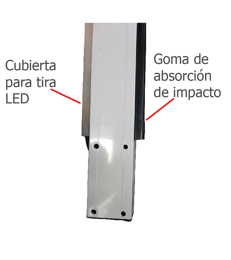WEJOIN WJLBM4L - Brazo recto Izquierda LED tipo rectangular de 4 metros / Compatible con barrera LED izquierda - Image 2