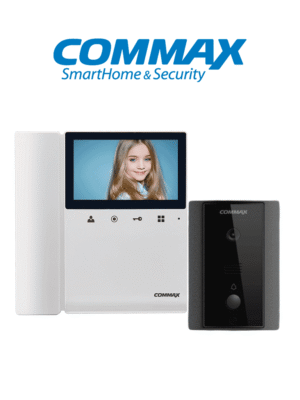 COMMAX CDV43K2DRC4LN - Kit de videoportero Commax a color con monitor de 4.3 pulgadas y auricular, frente de calle, comunicación con audio y video, función de apertura de puerta no requiere configuración