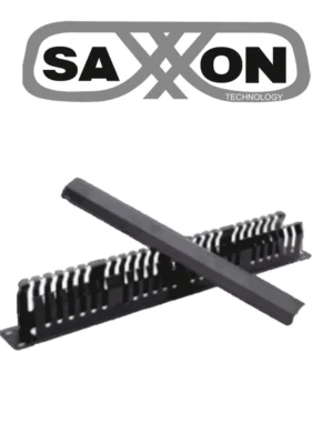 SAXXON CO-48P - Organizador de cables horizontal con tapa para rack de19" / 1U / 48 posiciones / Color Negro / Tapa y Base Metálica