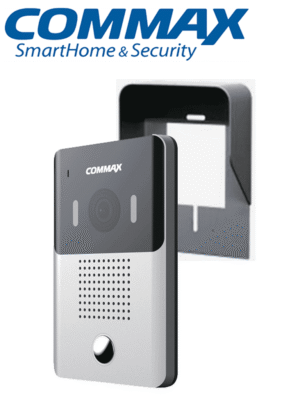 COMMAX DRC4YP - Frente de calle para videoportero, compatible con monitores Commax uso en interior y exterior/ Soporta 2 monitores/ Salida de relay para función de apertura de puerta incluye cubierta metalica