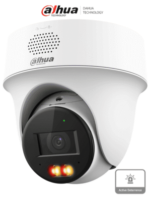 DAHUA IPC-PT1239H-PV-0280B - Cámara PT IP domo de 2 Megapixeles / Lente de 2.8 mm/ 30 Metros de Iluminación Dual Inteligente/ Audio dos vías/ Detección de humanos y vehículos/ Protección Perimetral/ Disuasión activa/ PoE/ IP66/