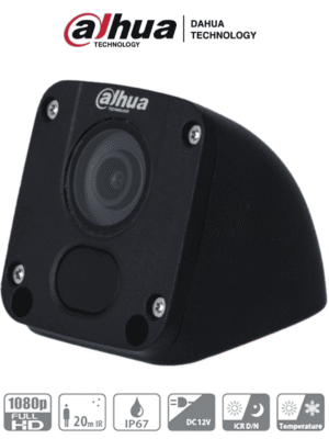 DAHUA DH-HAC-HMW3200D-V - Cámara móvil analógica, Conexión M12 (tipo aviación), Tipo: cubo, Resolución 1080p, Lente de 2.8mm, Apertura de 106°, IR de 20 metros, Grado de protección IP67, Material metálico